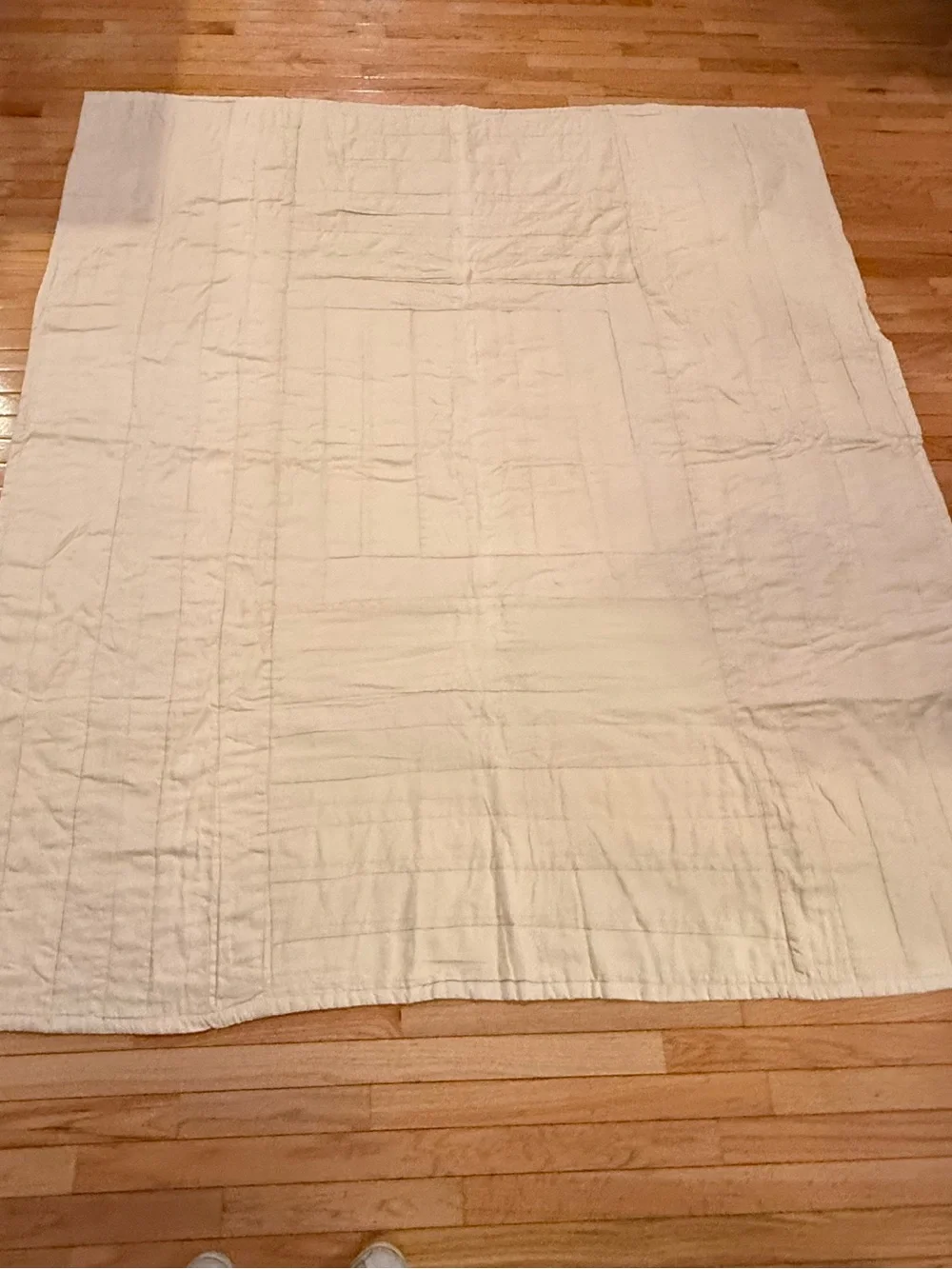 Handmade RL Style Floral Tapestry Patchwork Quilt Mauve Cream Green